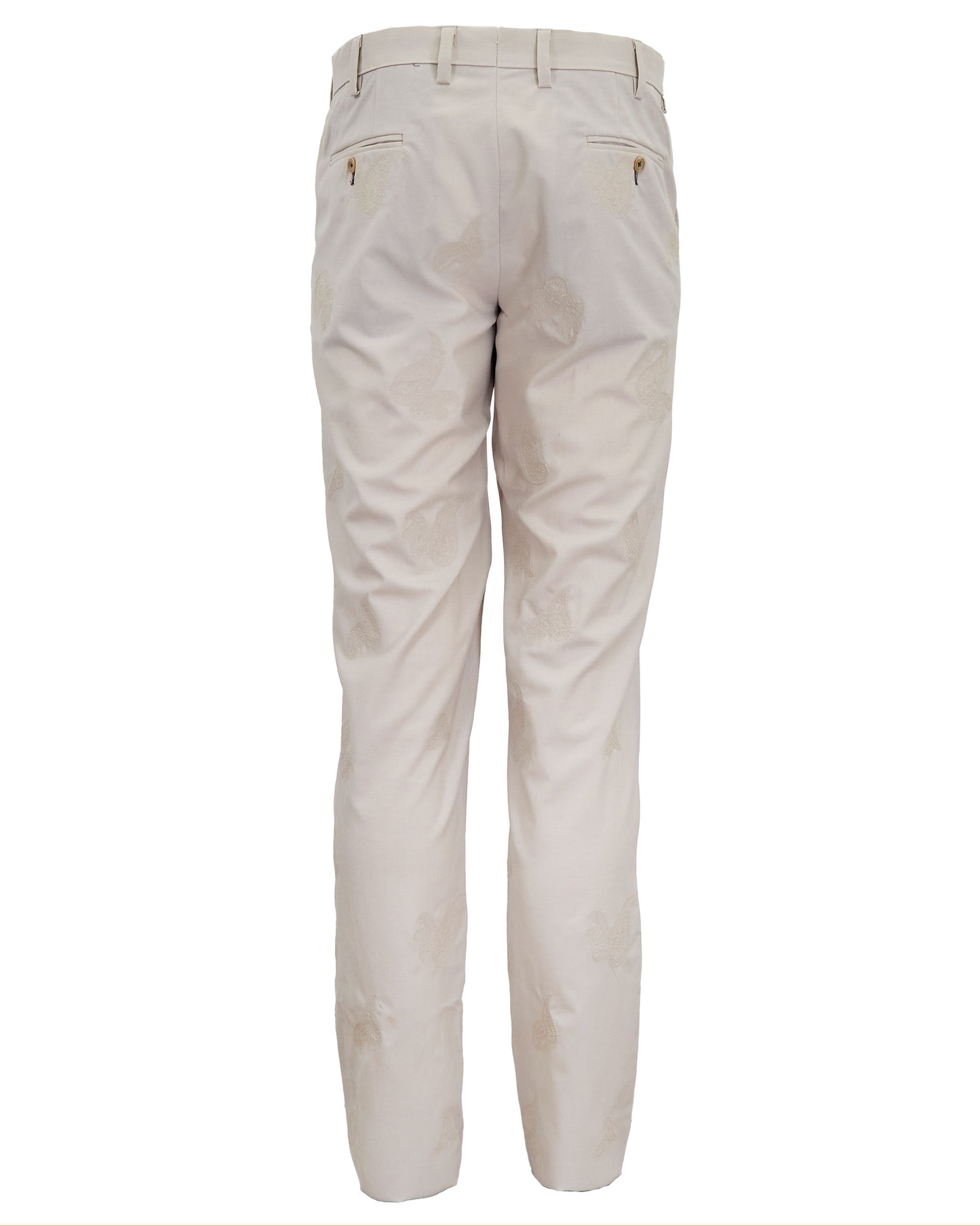 PICKFORD EMBROIDERED WOOL PANT - LIMESTONE