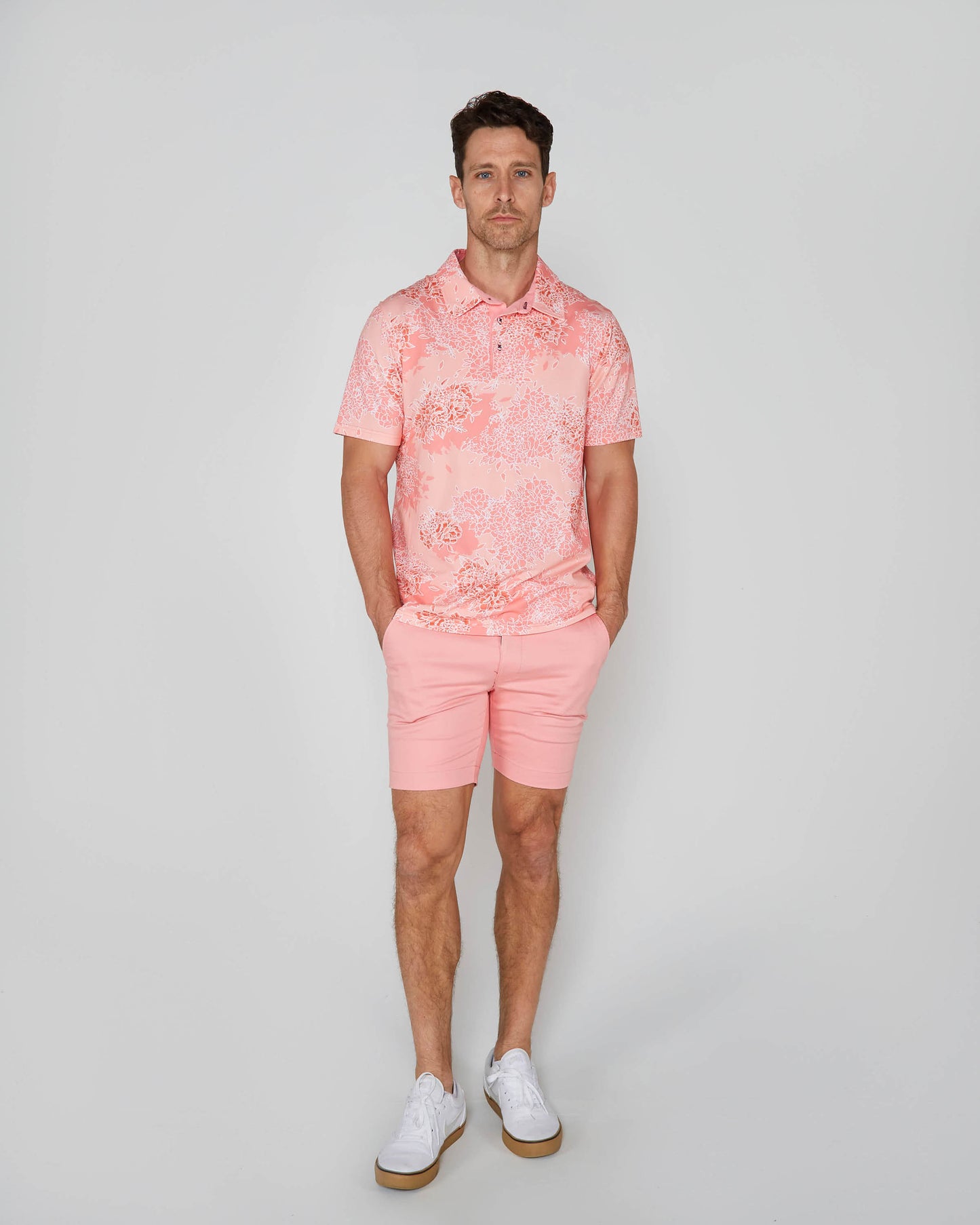 PIETRO BOUQUET ISLAND POLO SHIRT -  PINK