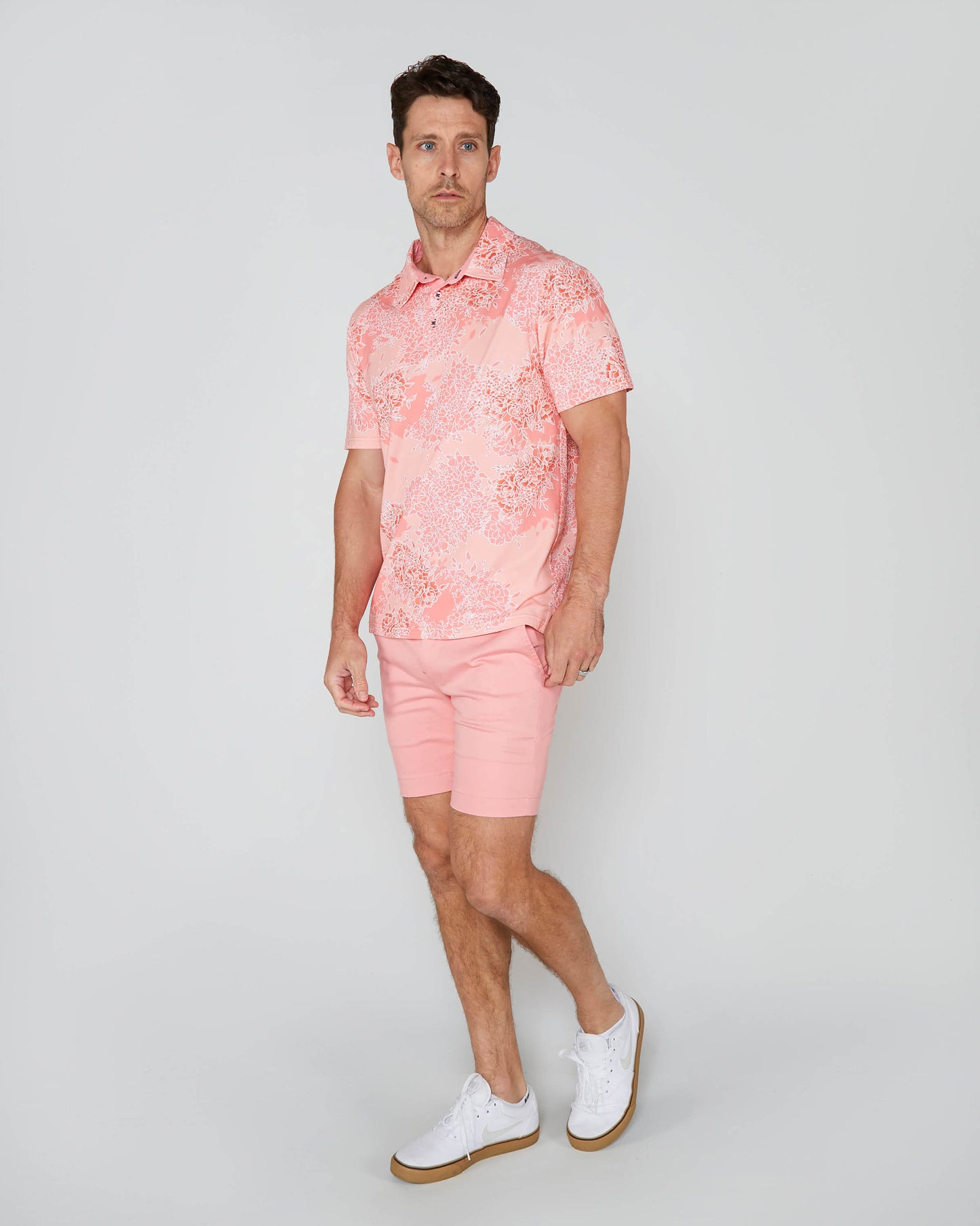 PIETRO BOUQUET ISLAND POLO SHIRT -  PINK