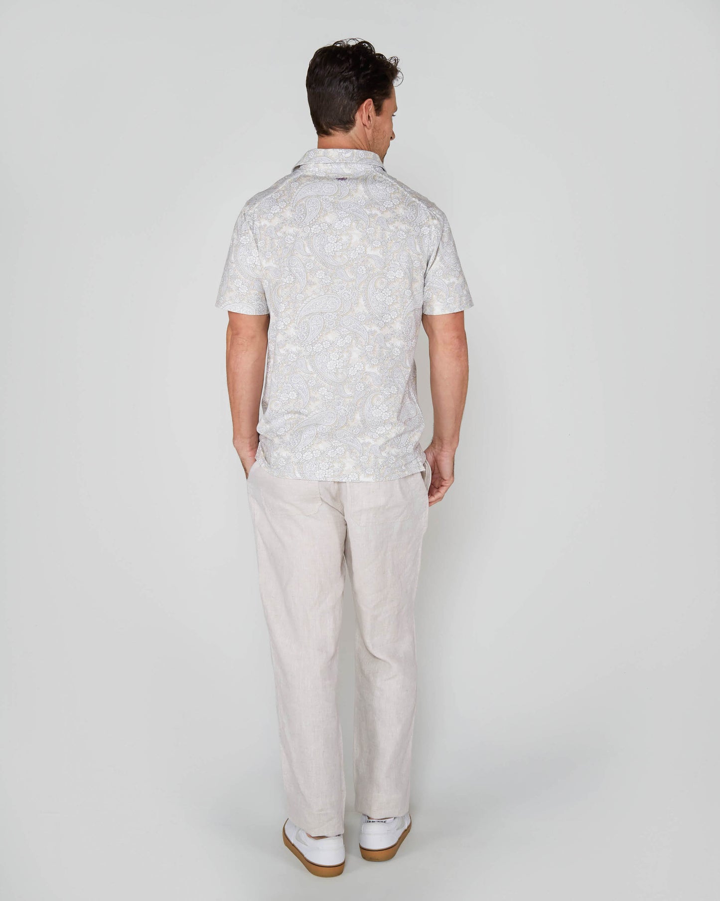 PIETRO PAISLEY ROMANCE POLOSHIRT - IVOOR