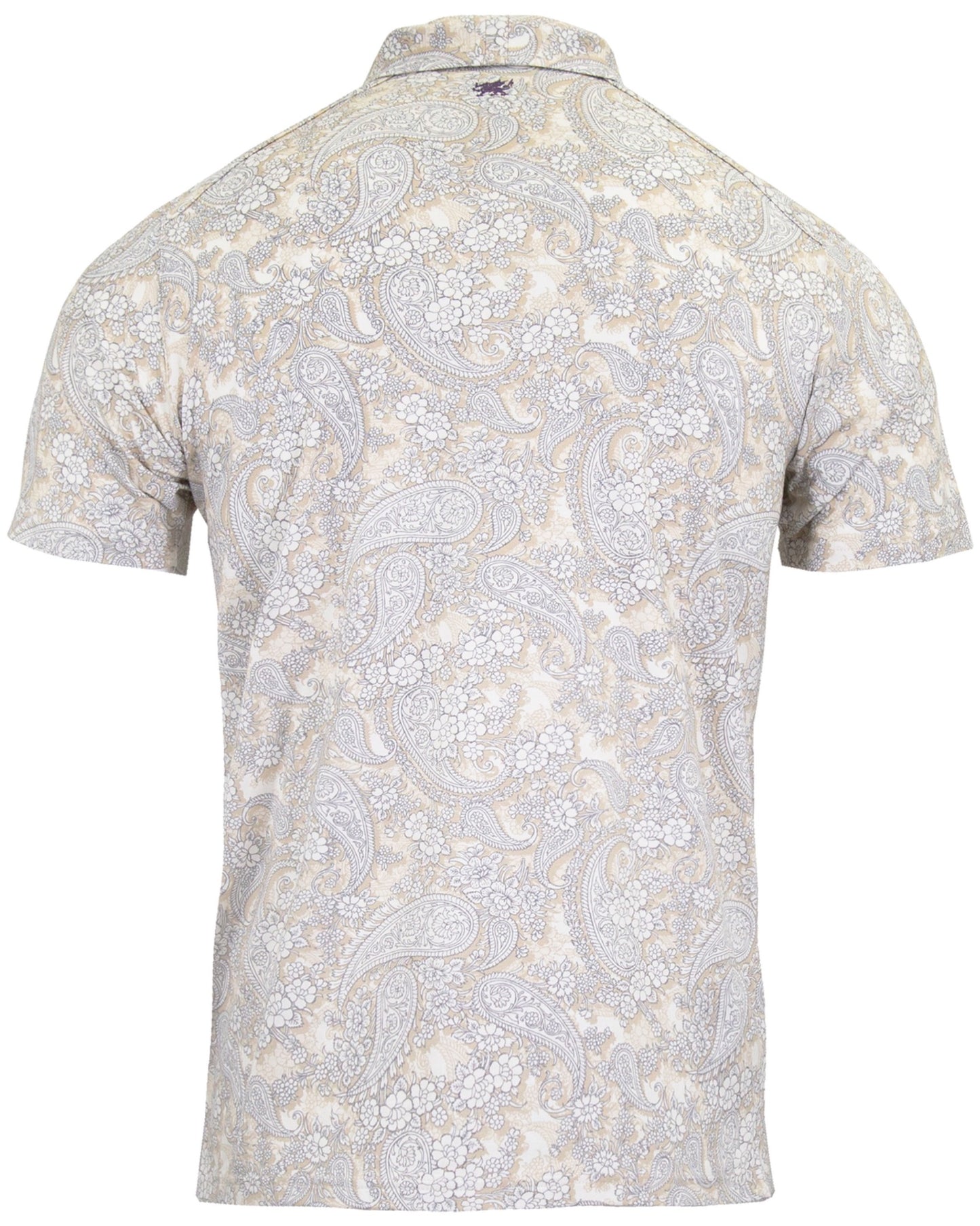 PIETRO PAISLEY ROMANCE POLOSHIRT - IVOOR