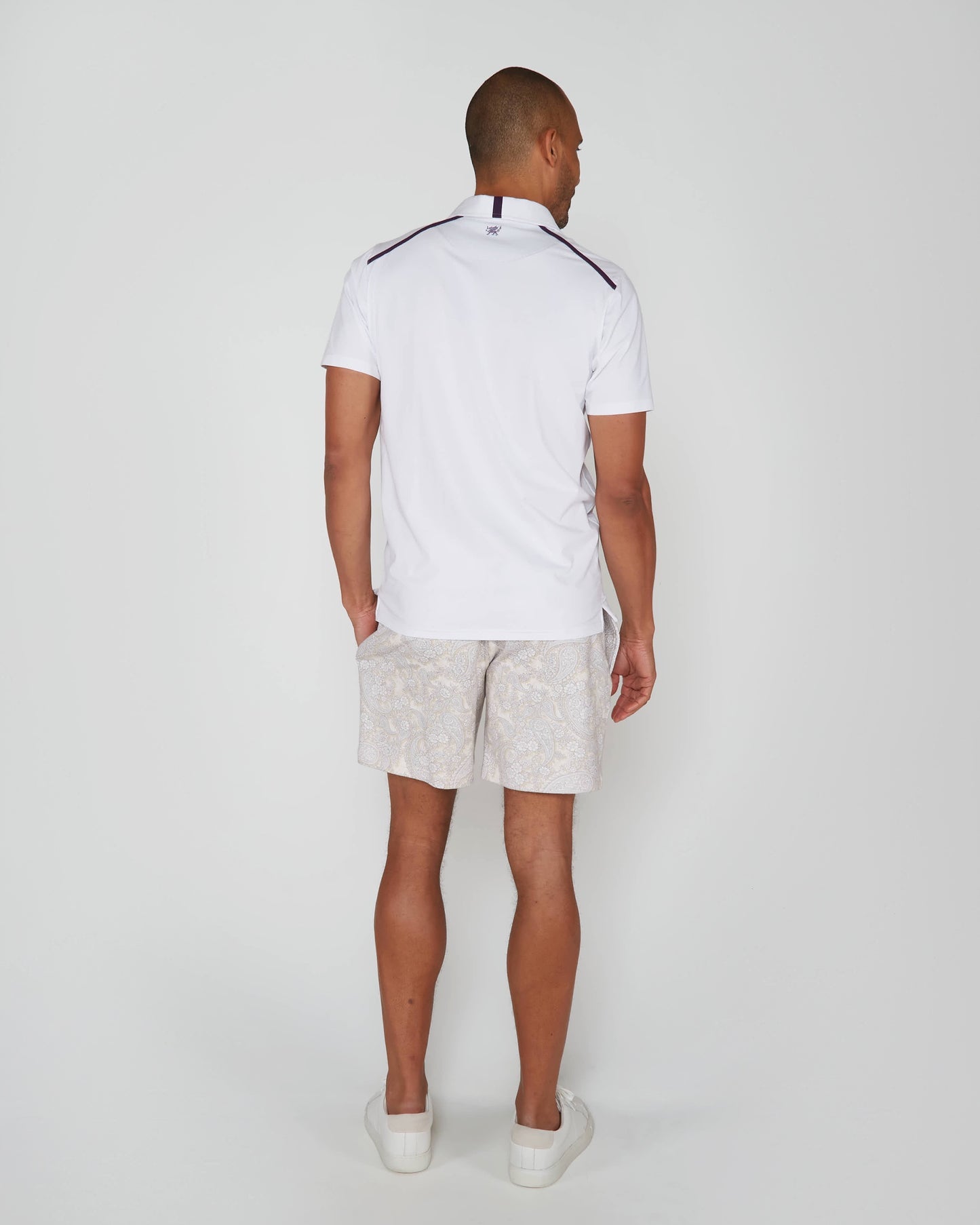 SILUS PAISLEY ROMANCE INTERLOCK SHORTS - IVORY