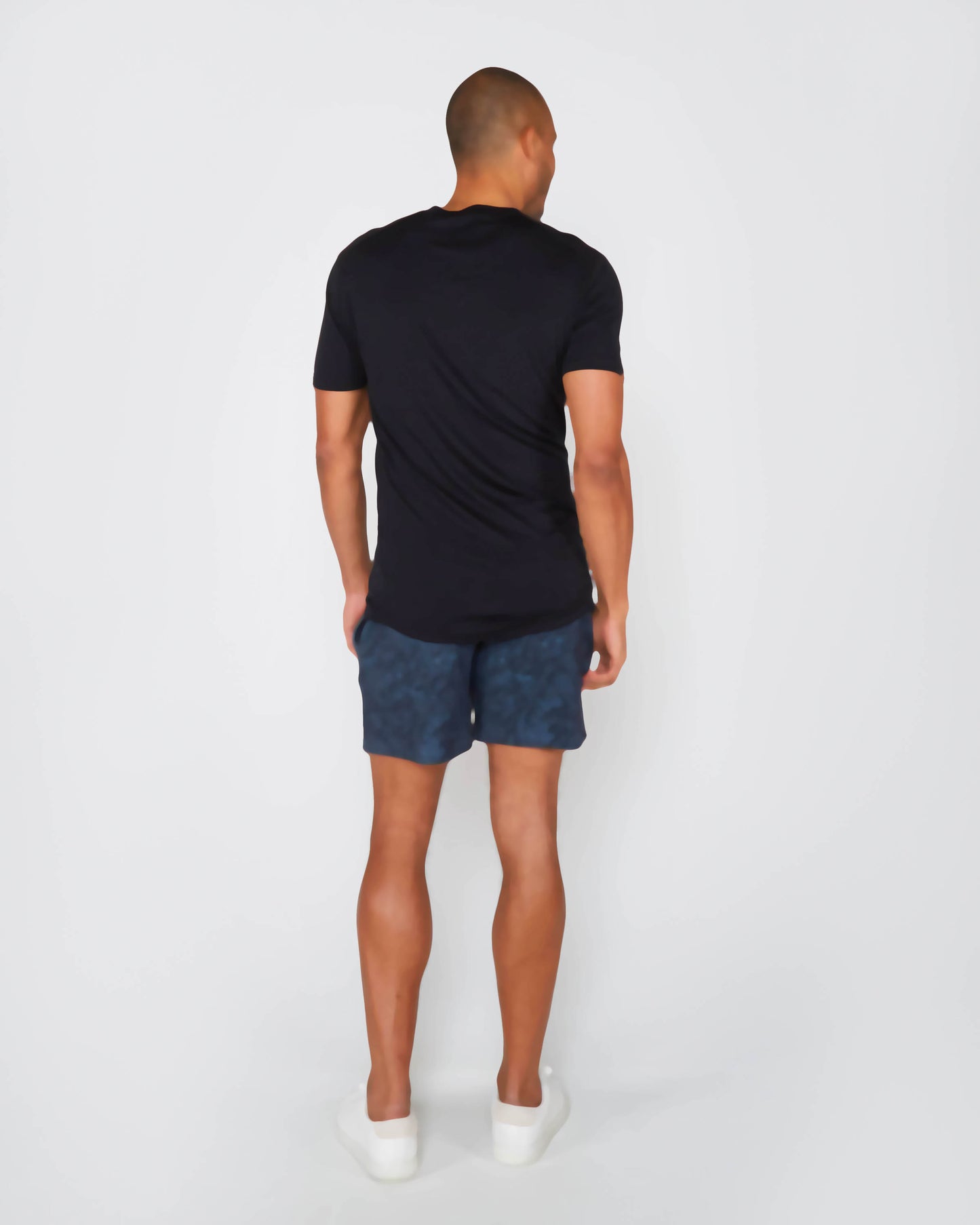 SILUS PAISLEY ROMANCE INTERLOCK SHORTS - NAVY