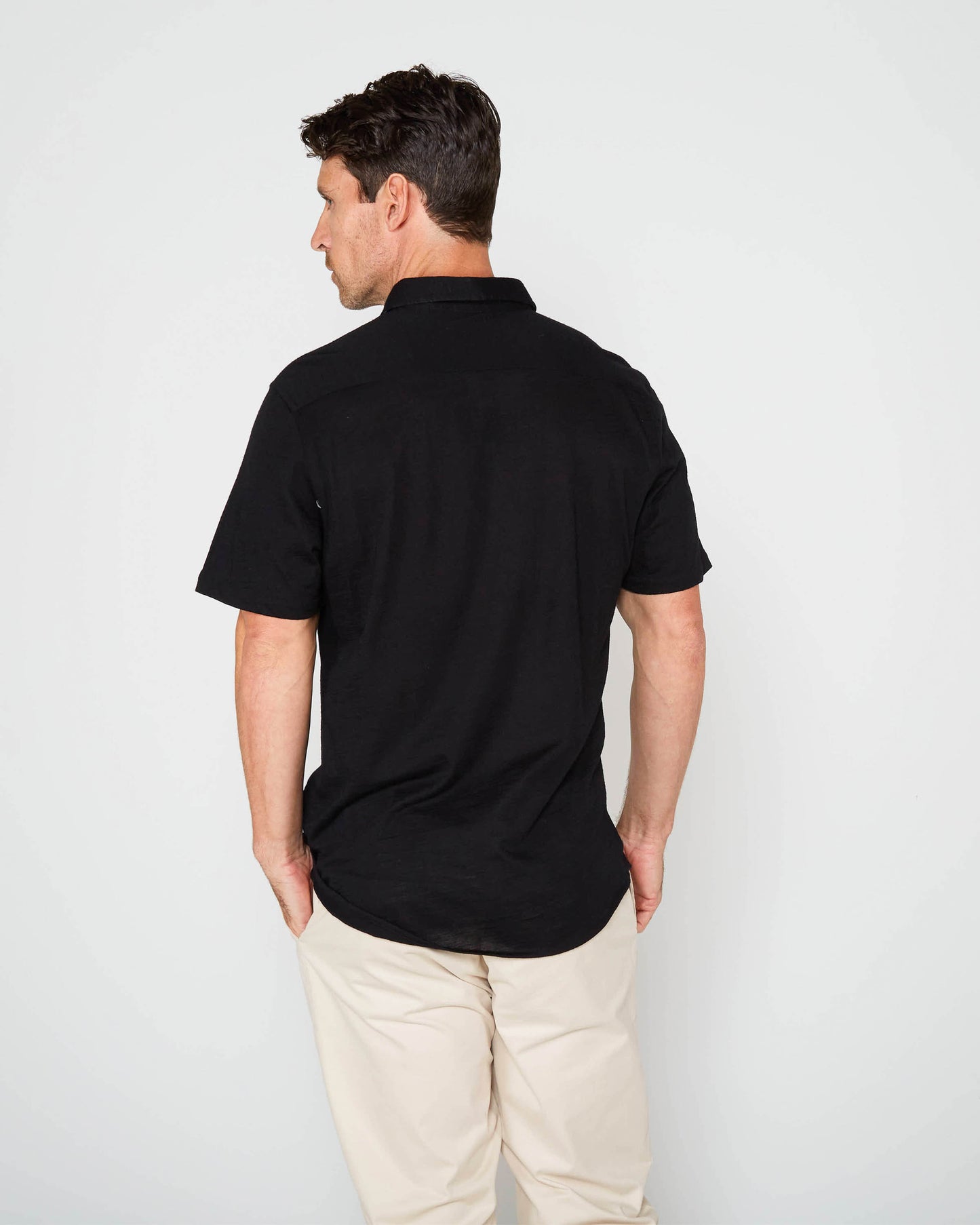 TOBIAS MERINO SHIRT - BLACK