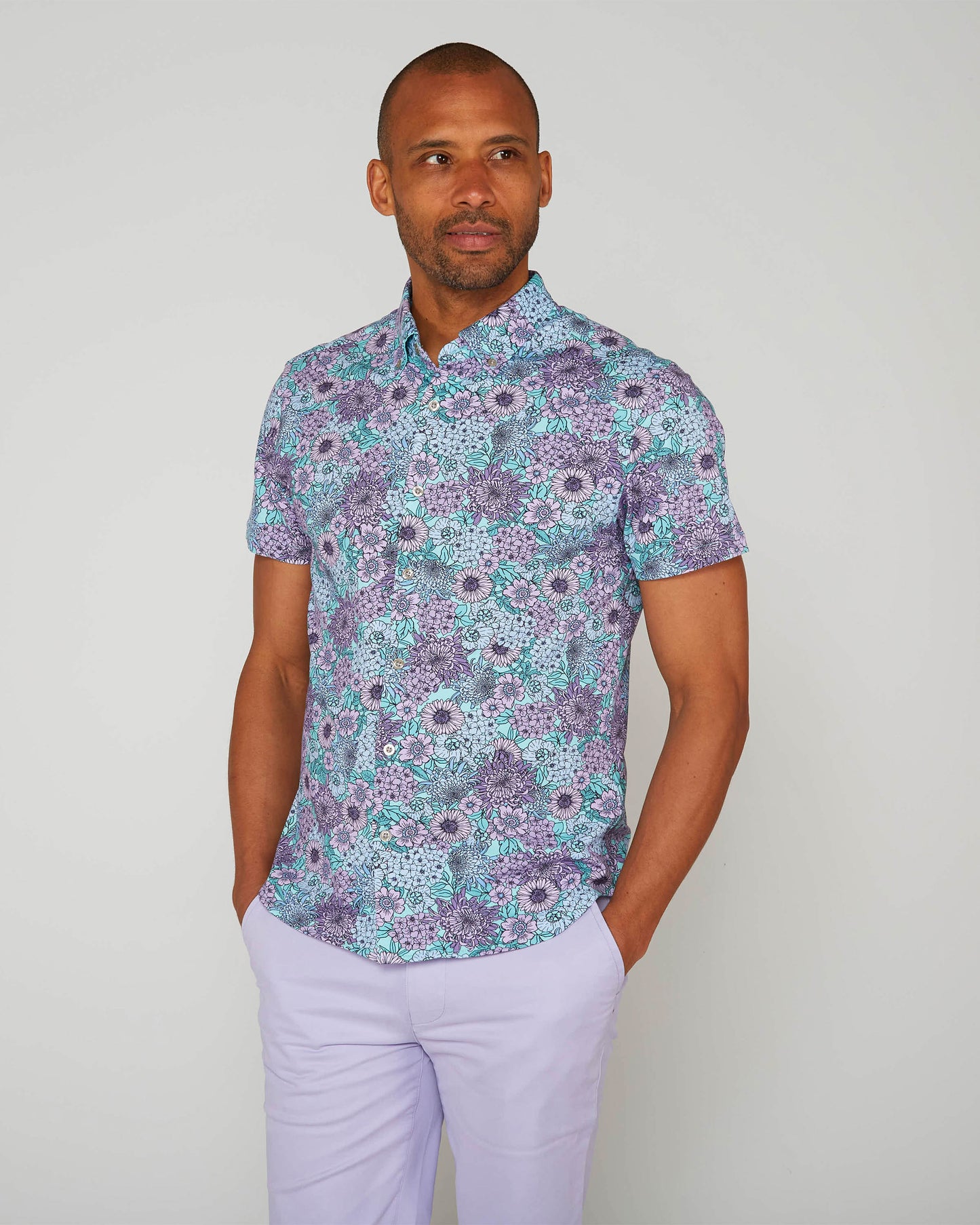 TODD GARDEN PARTY GEBREID SHIRT - SPEARMINT