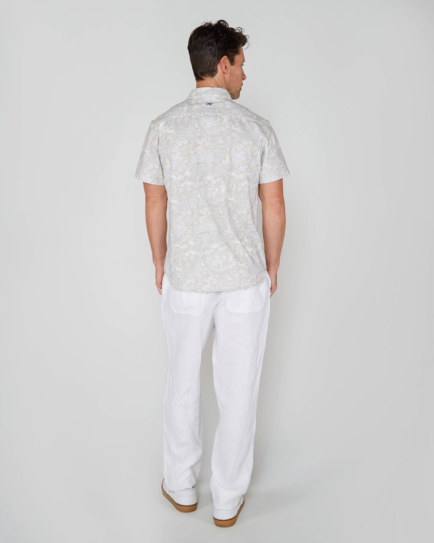 TODD PAISLEY ROMANCE KNIT SHIRT - IVORY