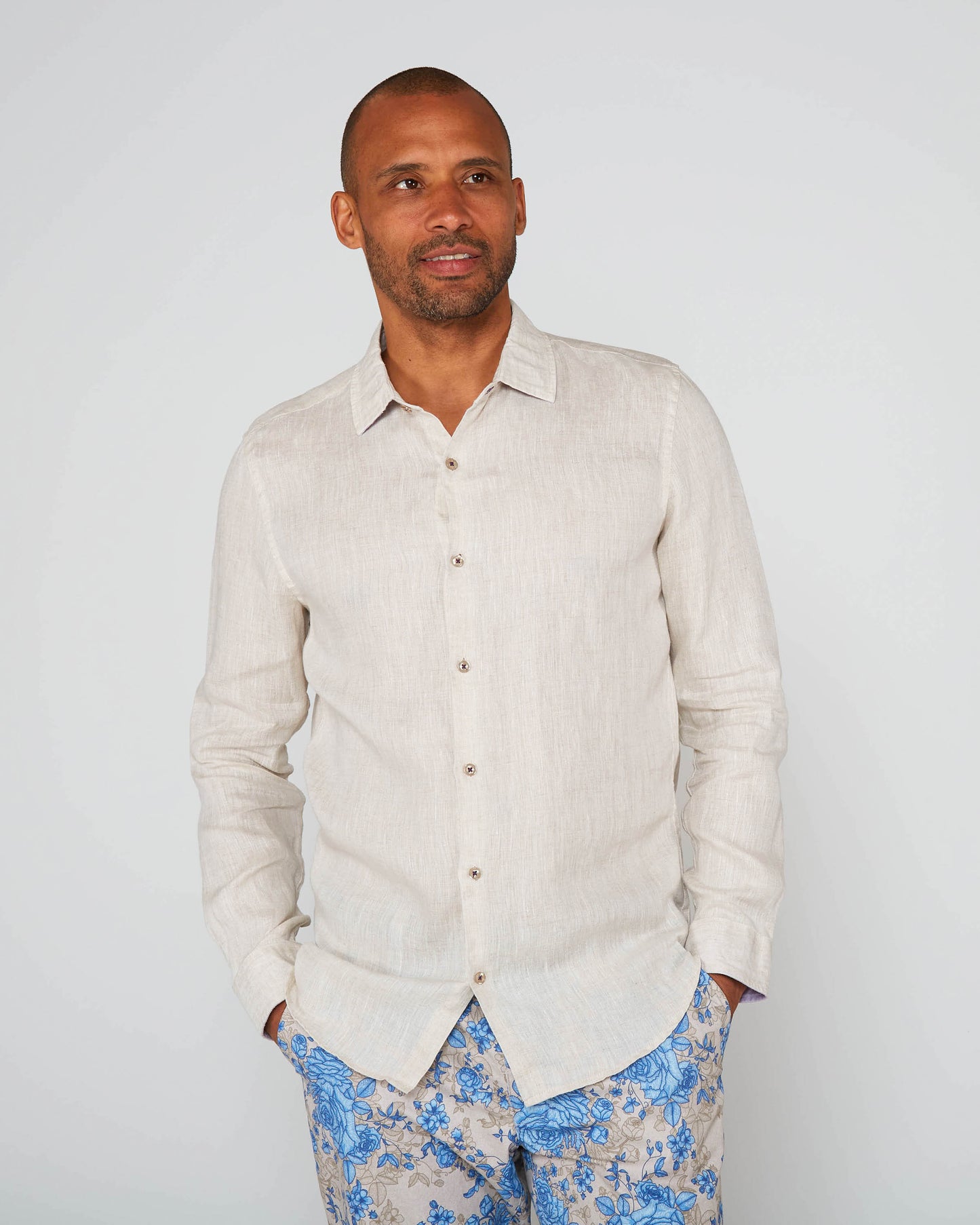 LAURENT LINEN SHIRT - NATURAL
