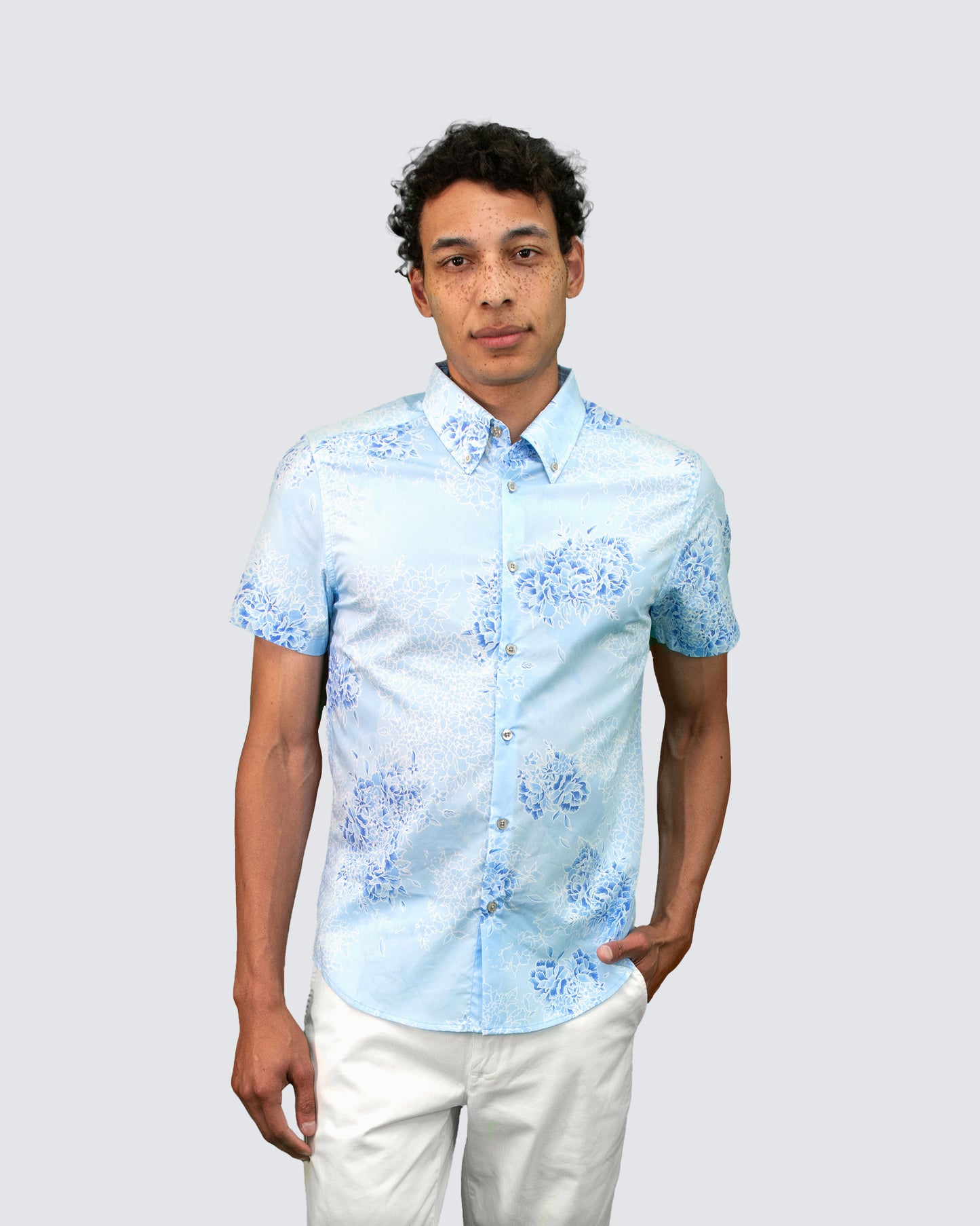 TIM BOUQUET ISLAND SHIRT - BLUE