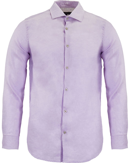 LIONEL LINEN BUTTON DOWN SHIRT - LAVENDER