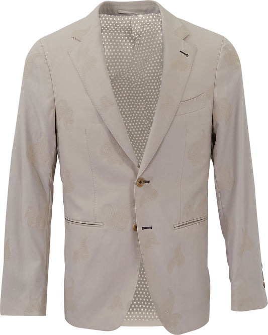 JAQUES EMBROIDERED WOOL BLAZER - LIMESTONE