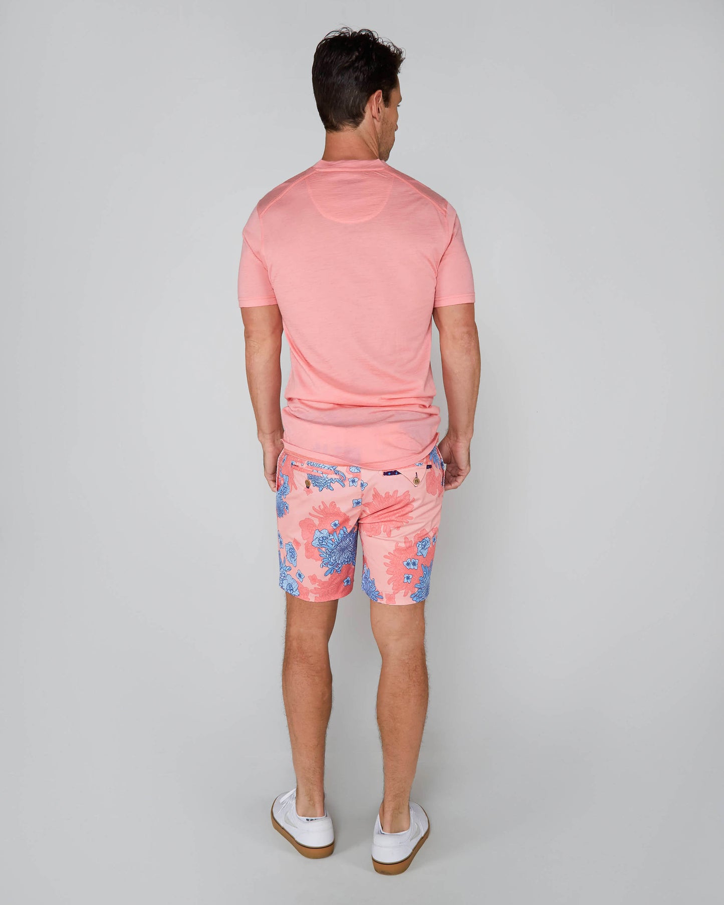 VICTOR MERINO V-NECK TEE - FRESH PINK