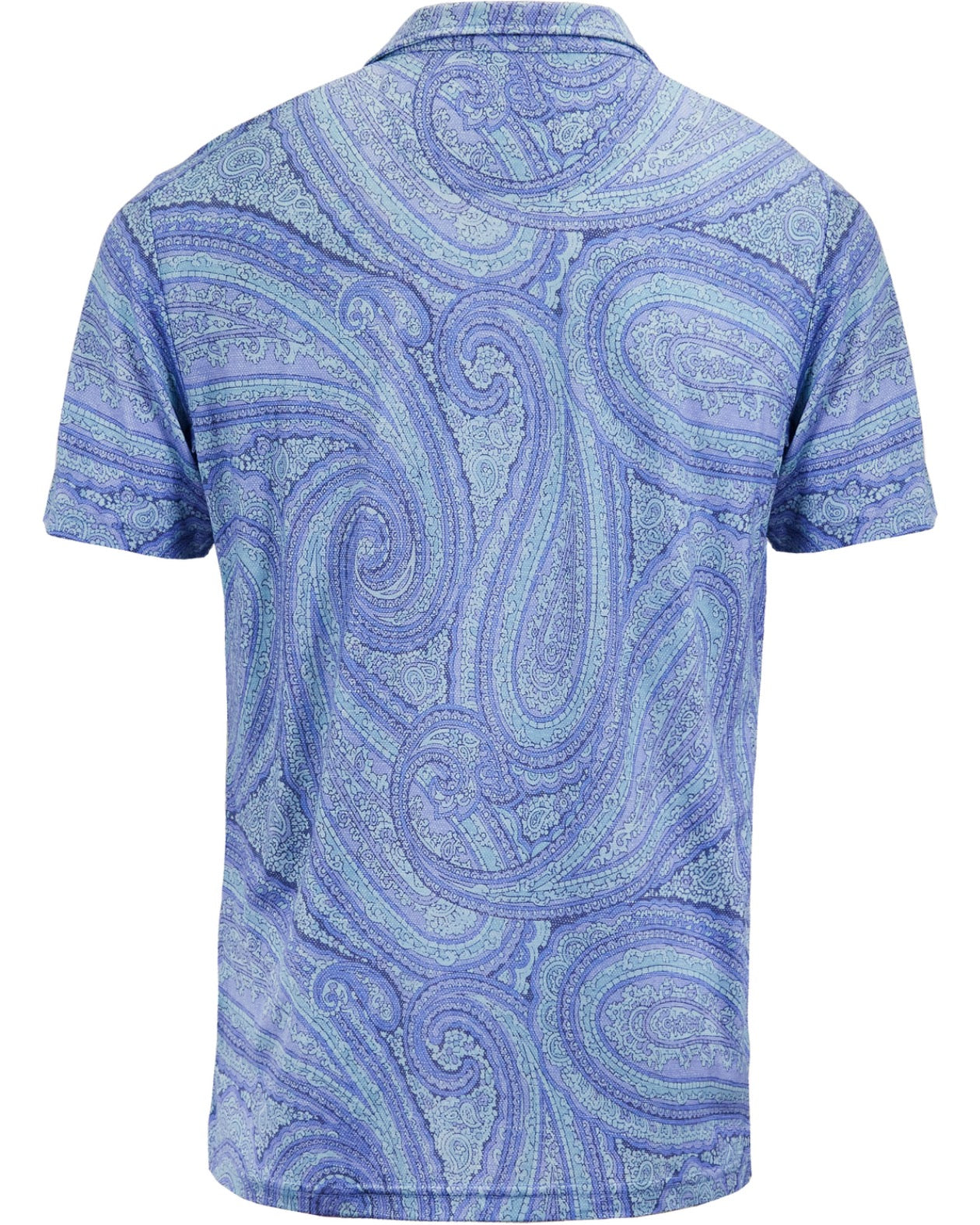 BOBBY WILD PAISLEY OXFORD MERINO JERSEY COLLARED SHIRT - BLUE