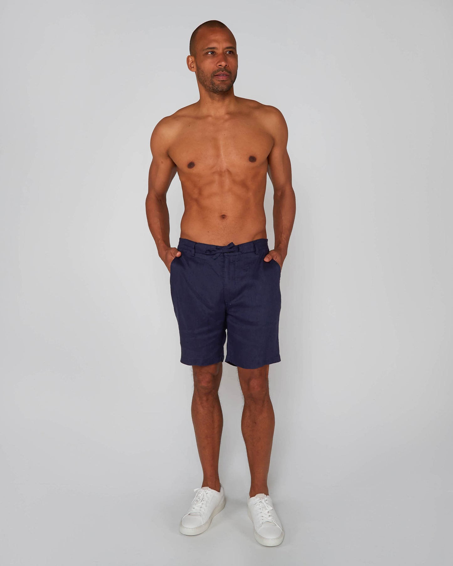 DEVONSHIRE LINEN SHORT - NAVY
