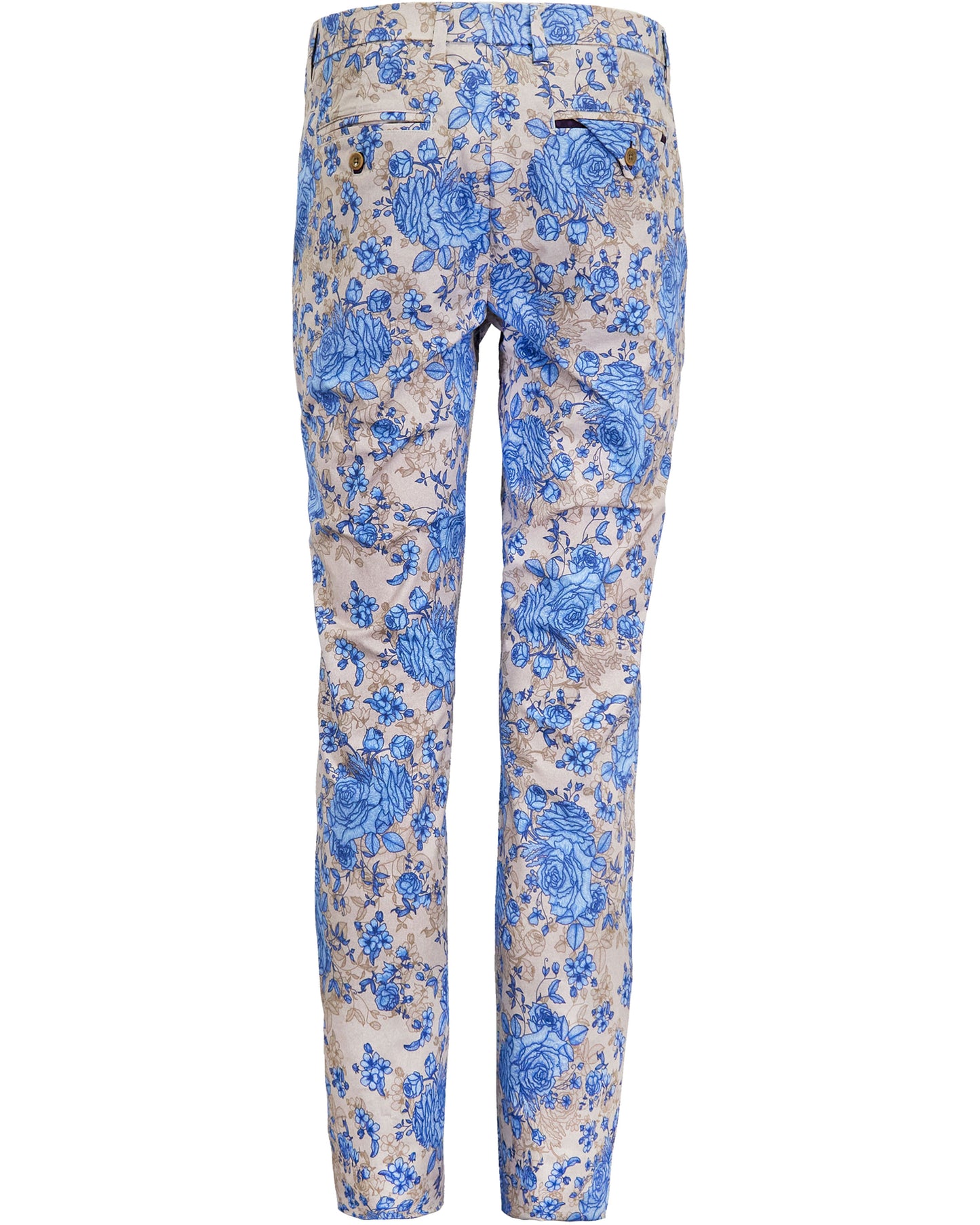 CASPIAN ROMA FLORAL STRETCH COTTON CHINO PANT - SAND