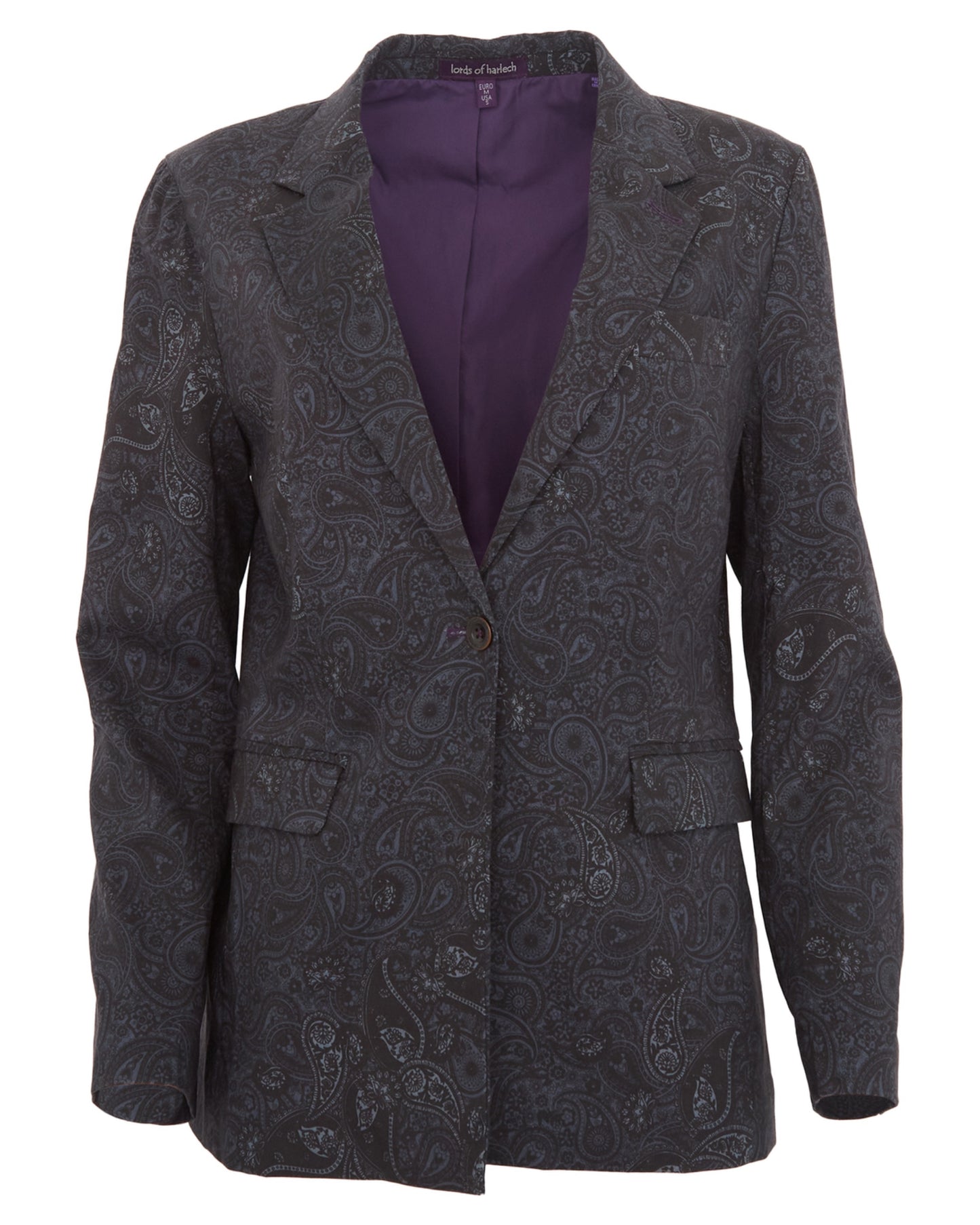 JANE MONTGAT PAISLEY TAILORED BLAZER - BLACK