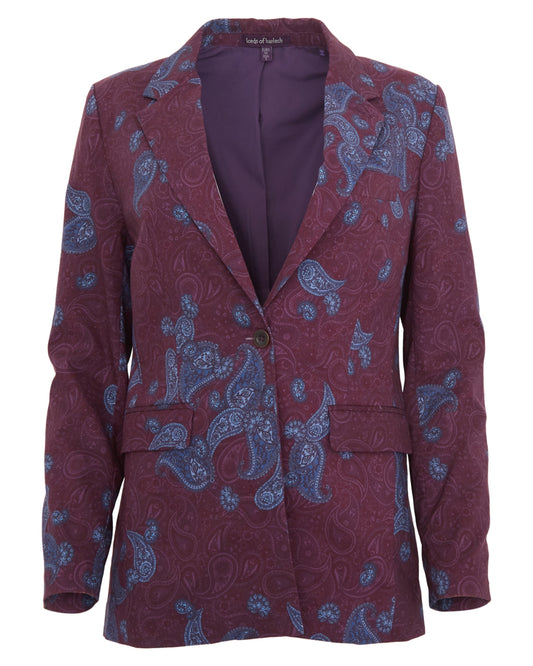 JANE MONTGAT PAISLEY TAILORED BLAZER - PLUM