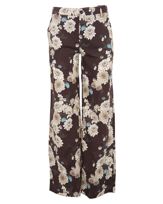 PHILLIS SERIOUS FLORAL TAILORED PANT - BLACK
