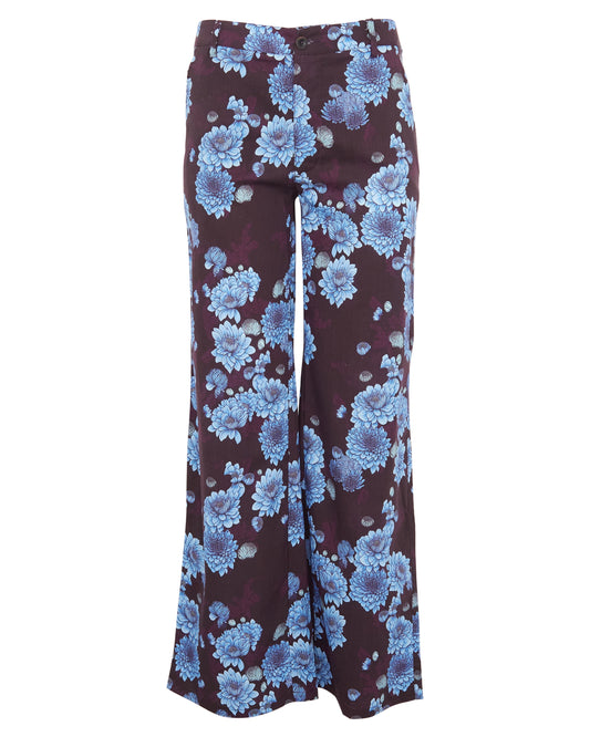 PHILLIS SERIOUS FLORAL TAILORED PANT - PLUM