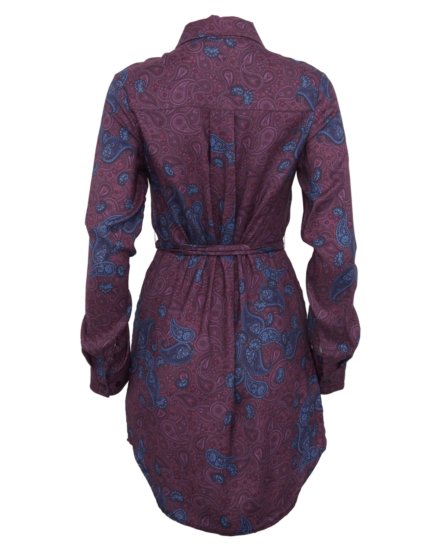 DORETHY MONTGAT PAISLEY SHIRT DRESS - PLUM