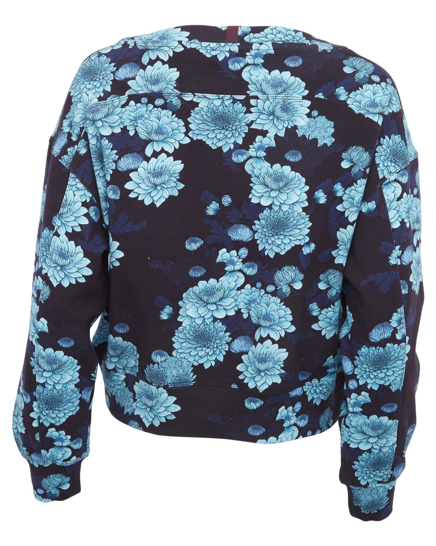 CLARA SERIOUS FLORAL OVERSIZED CREWNECK SWEATSHIRT - NAVY