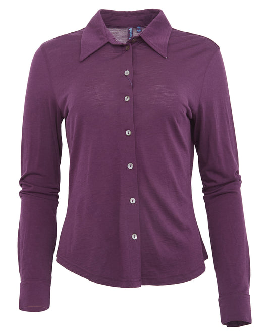 SCARLET MERINO SHIRT - PLUM