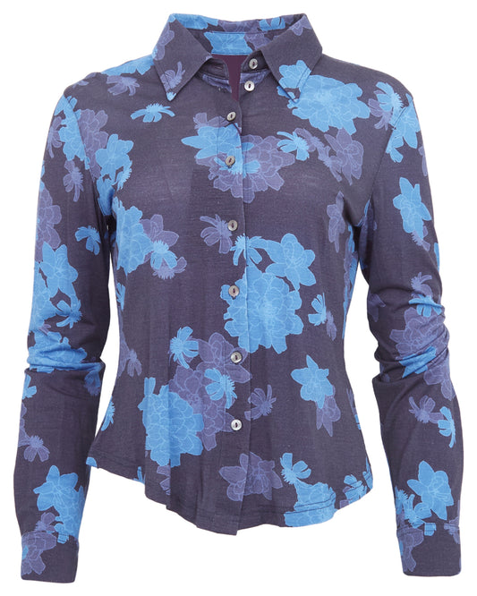 SCARLET MERINO SHIRT - SOFTBLOOM NAVY