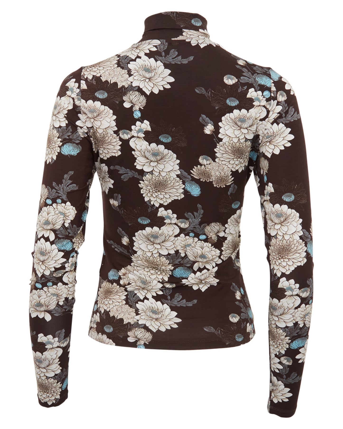 KATE SERIOUS FLORAL TURTLENECK - BLACK