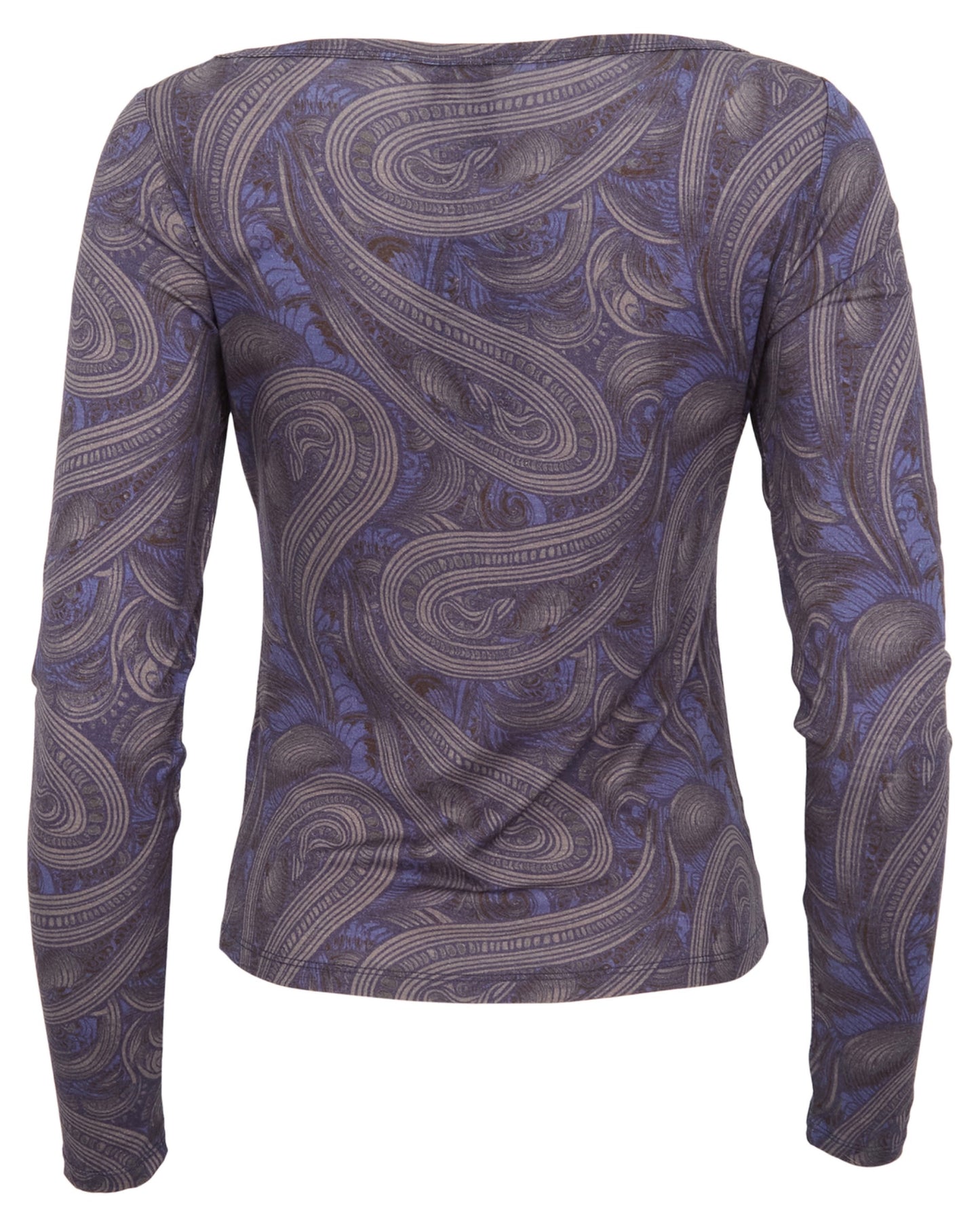 CARLY MERINO LONG SLEEVE CREWNECK SHIRT - BADALONA SMOKE