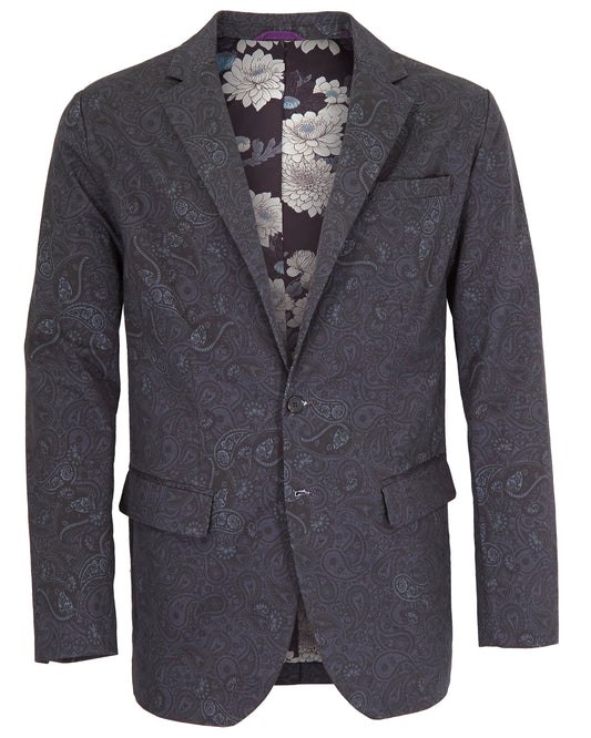 HADRIAN MONTGAT PAISLEY BLAZER - BLACK