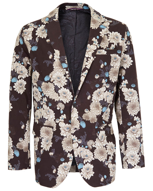 HADRIAN SERIOUS FLORAL BLAZER - BLACK