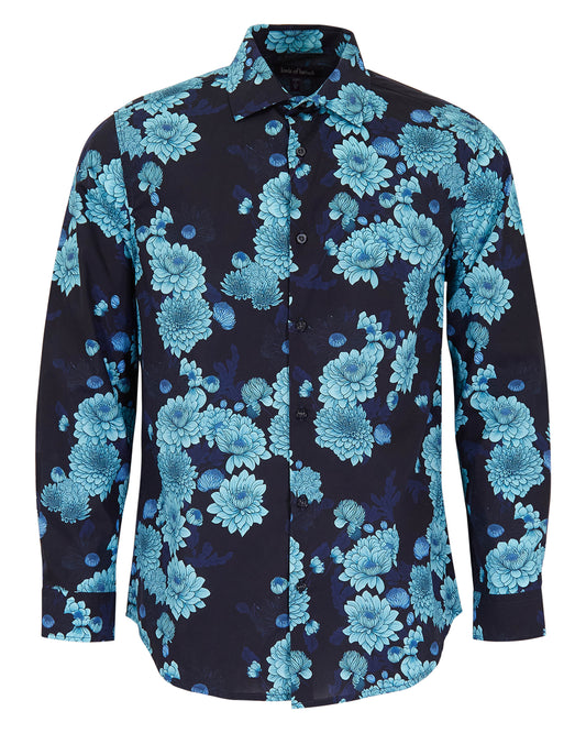 NIGEL SERIOUS FLORAL SHIRT - NAVY