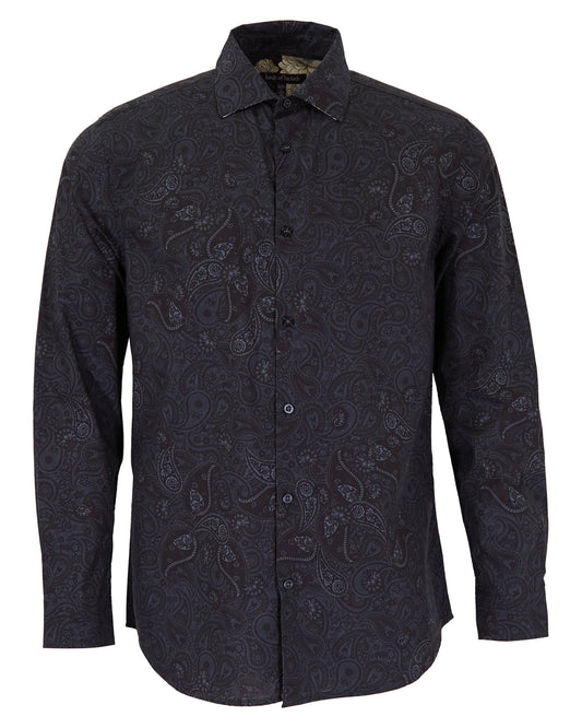 NIGEL MONTGAT PAISLEY SHIRT - BLACK