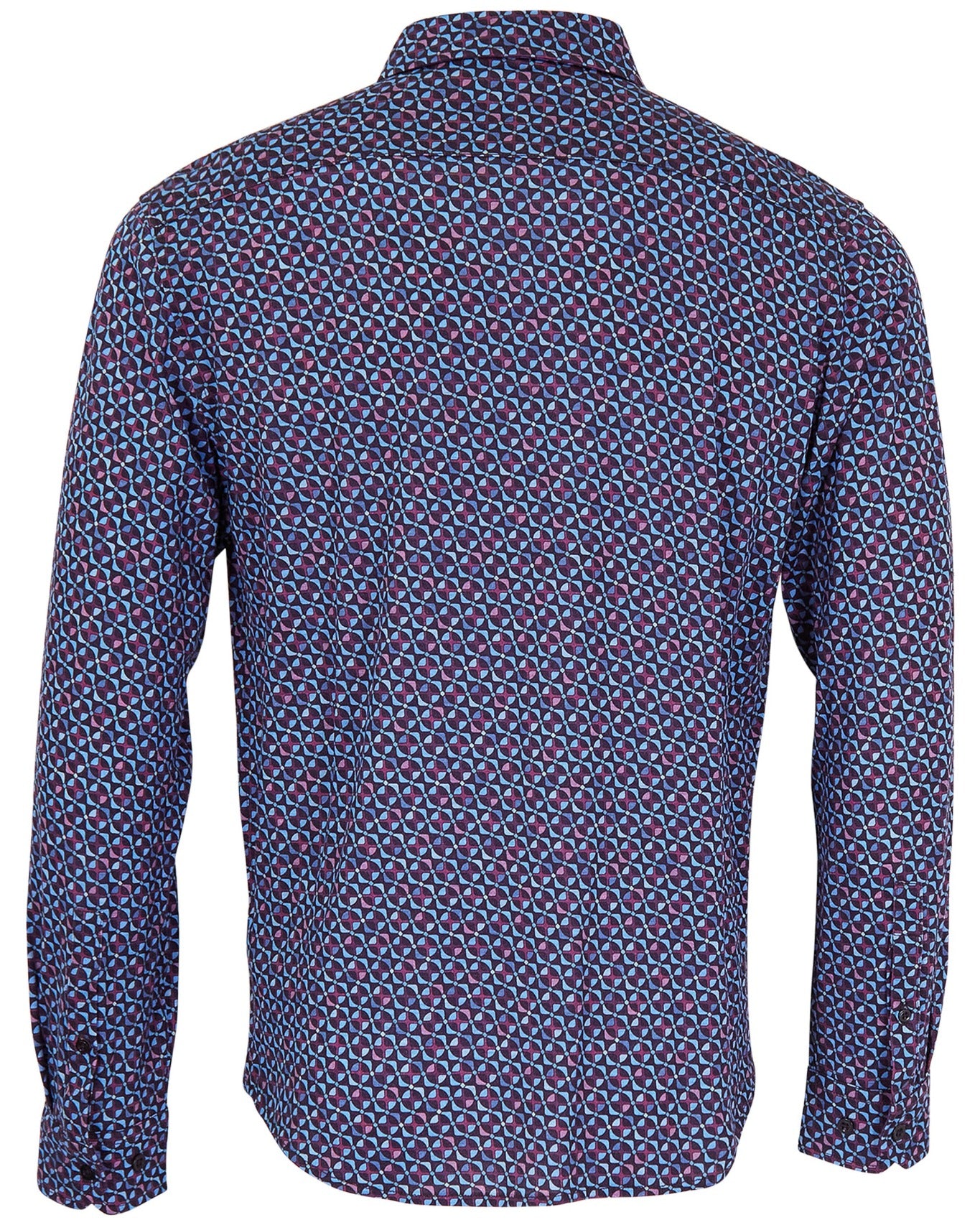 SHERLOCK CITY GEO TAILORED MERINO SHIRT - PLUM