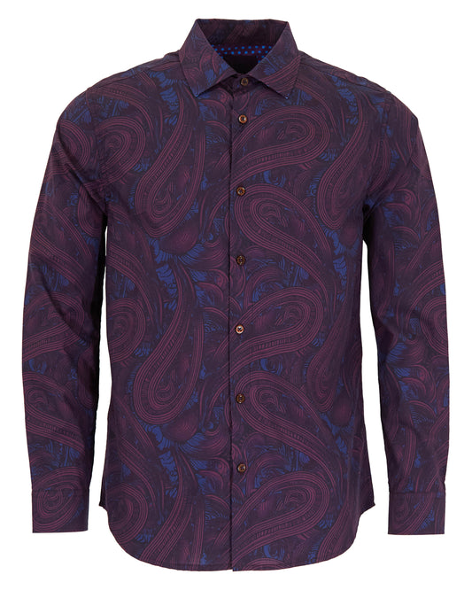 NORMAN PAISLEY BADALONA SHIRT - PLUM
