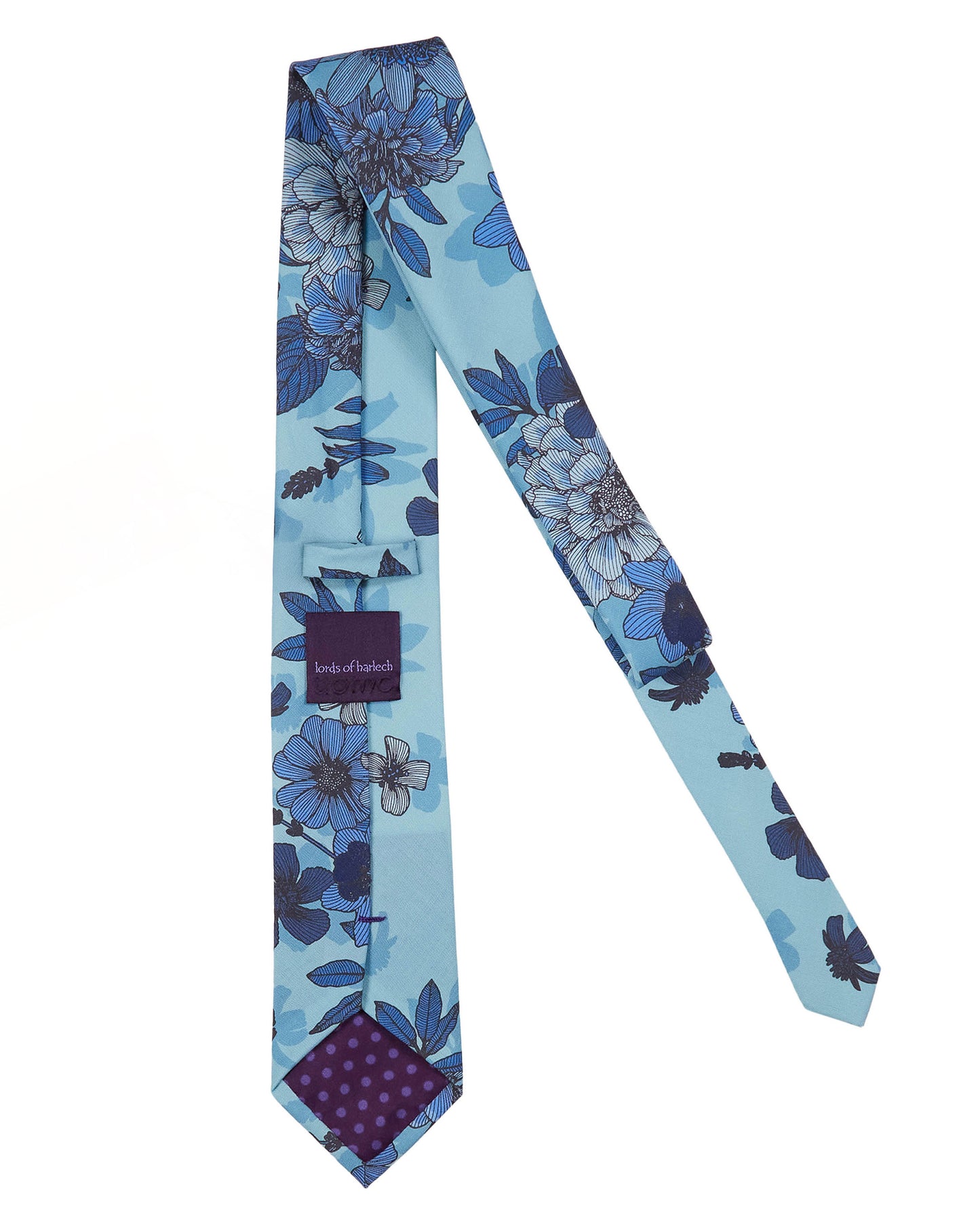 TADDEO VALENCIA FLORAL MERINO TIE - TEAL