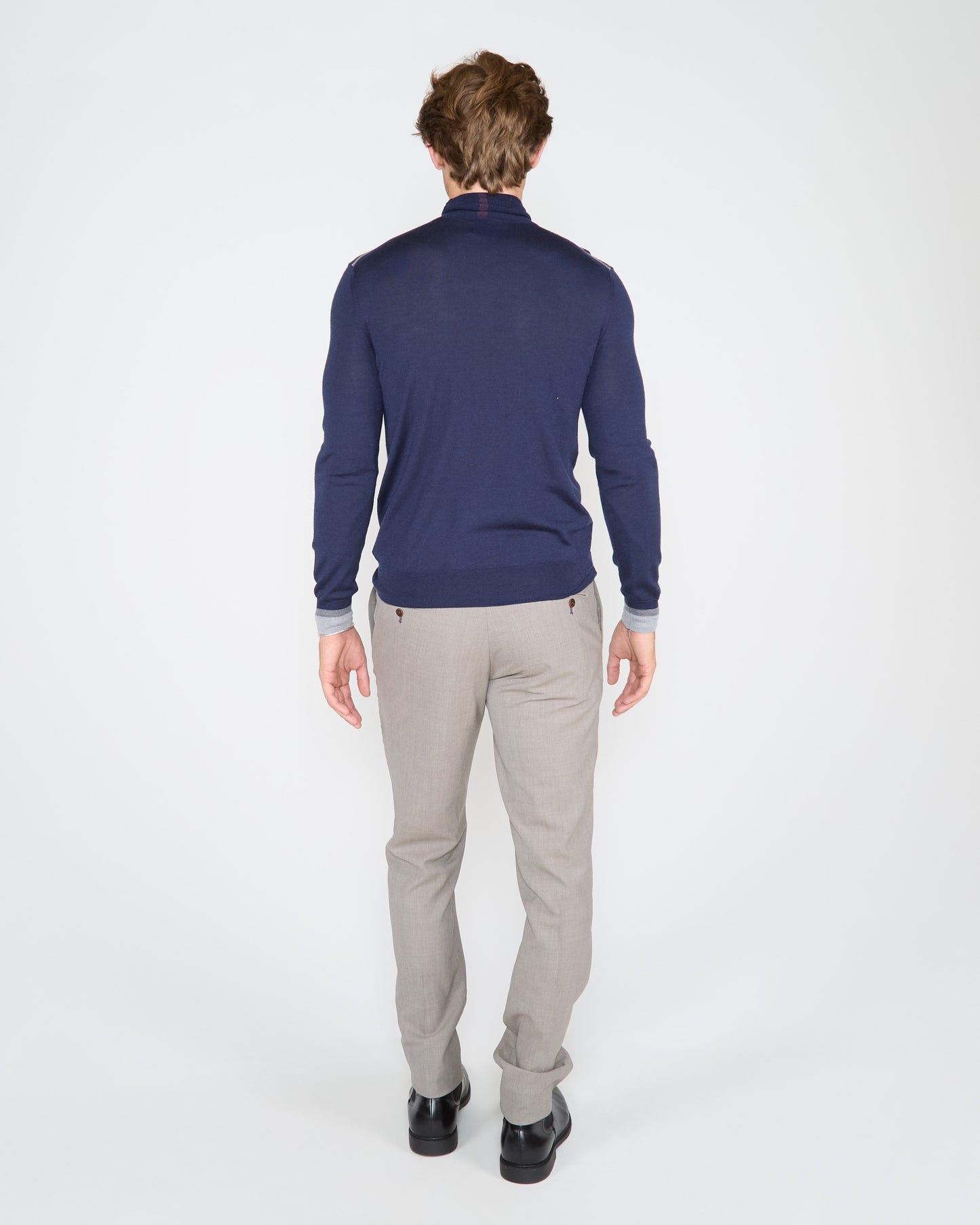 RONALD MERINO TURTLENECK SWEATER - NAVY