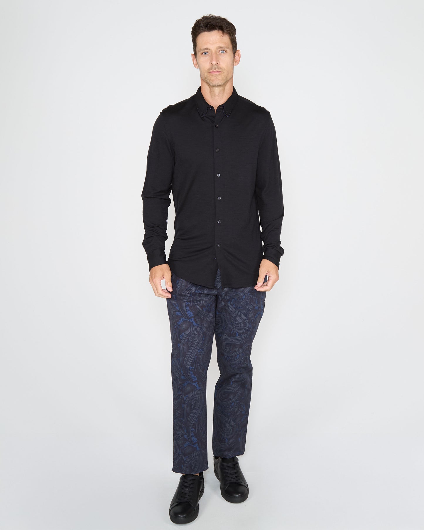 SHAWN MERINO SHIRT IN BLACK