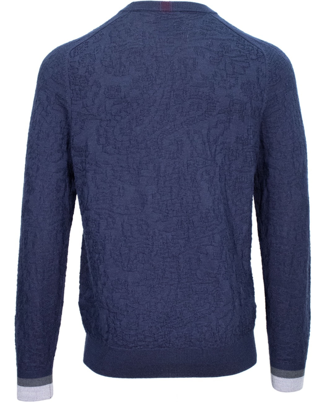 COLIN JACQUARD MERINO PAISLEY SWEATER - NAVY