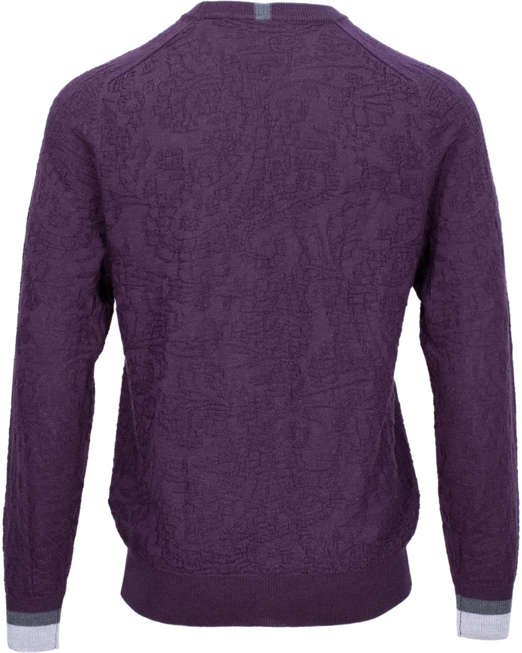 COLIN JACQUARD MERINO PAISLEY SWEATER - PLUM
