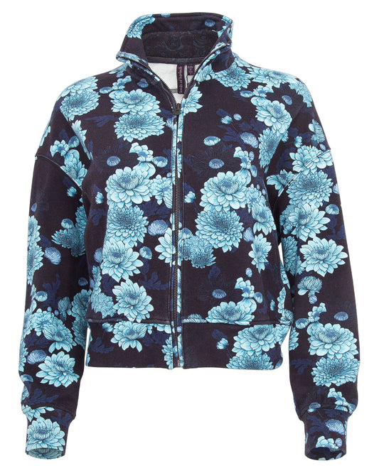 JUNE SERIOUS FLORAL BLACK JACKET - NAVY