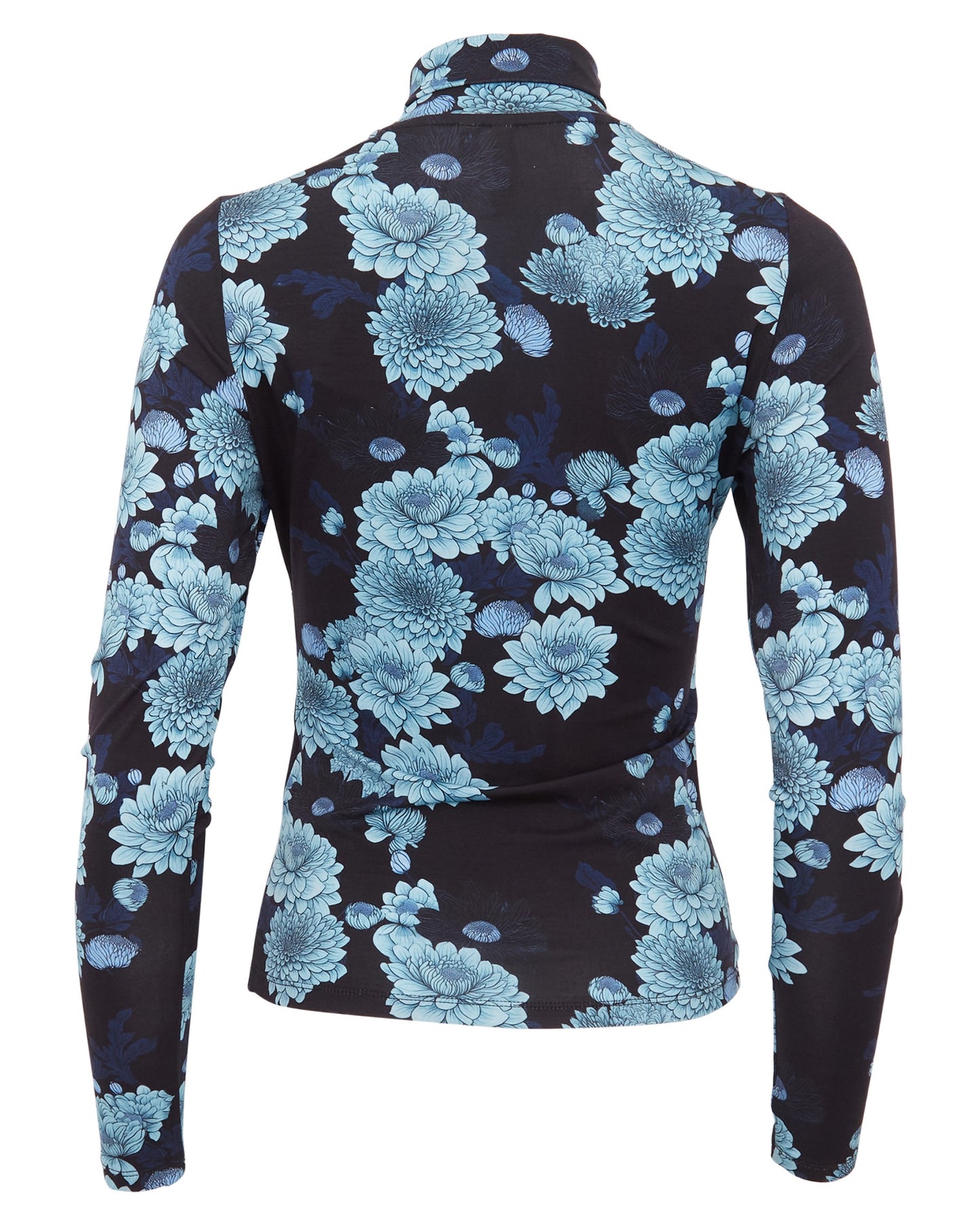KATE SERIOUS FLORAL TURTLENECK - NAVY