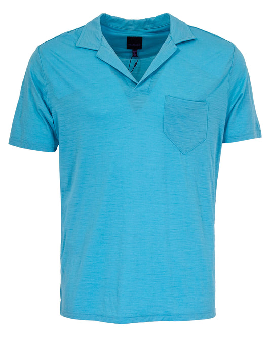 BOBBY MERINO JERSEY COLLARED SHIRT - TEAL