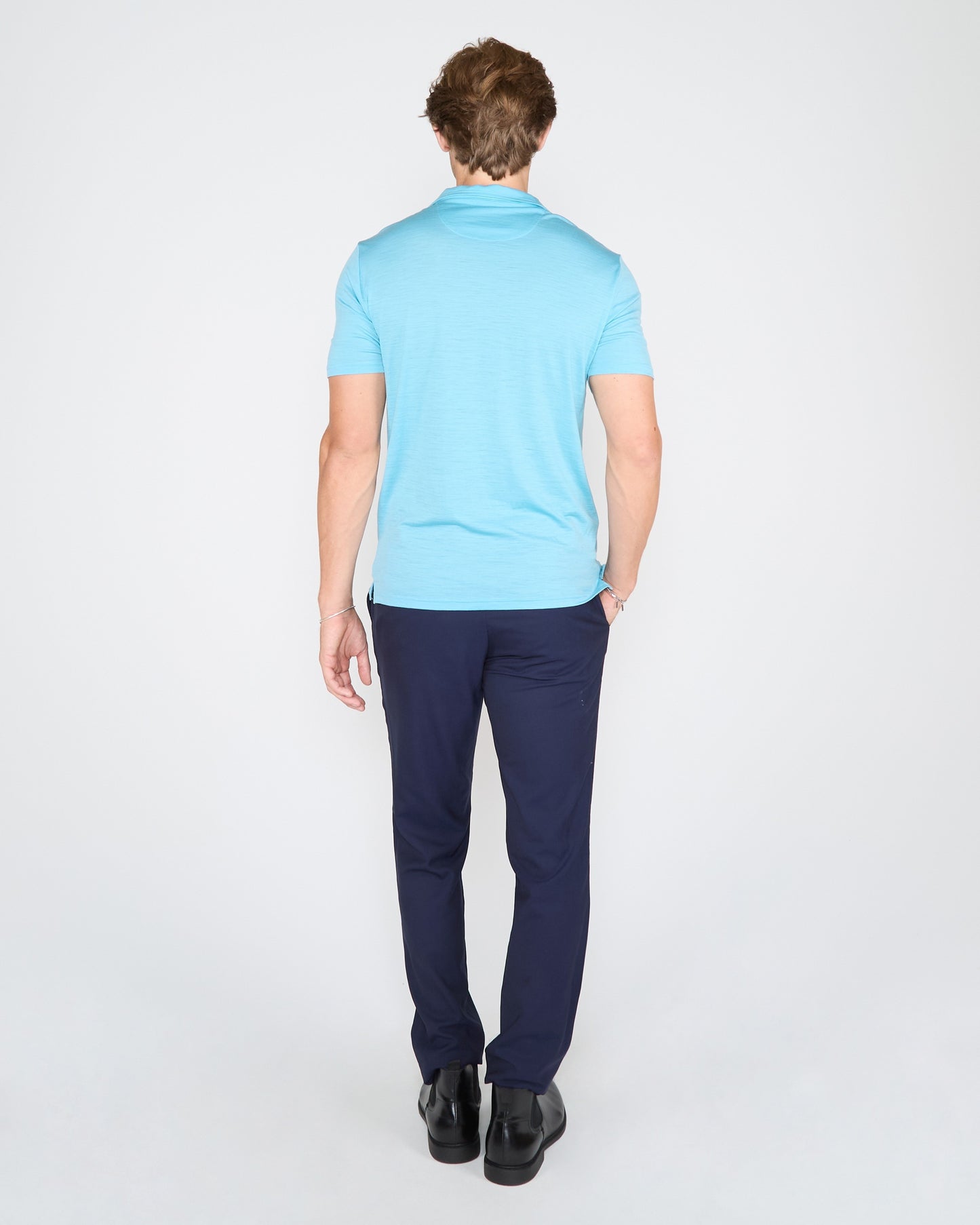 BOBBY MERINO JERSEY COLLARED SHIRT - TEAL