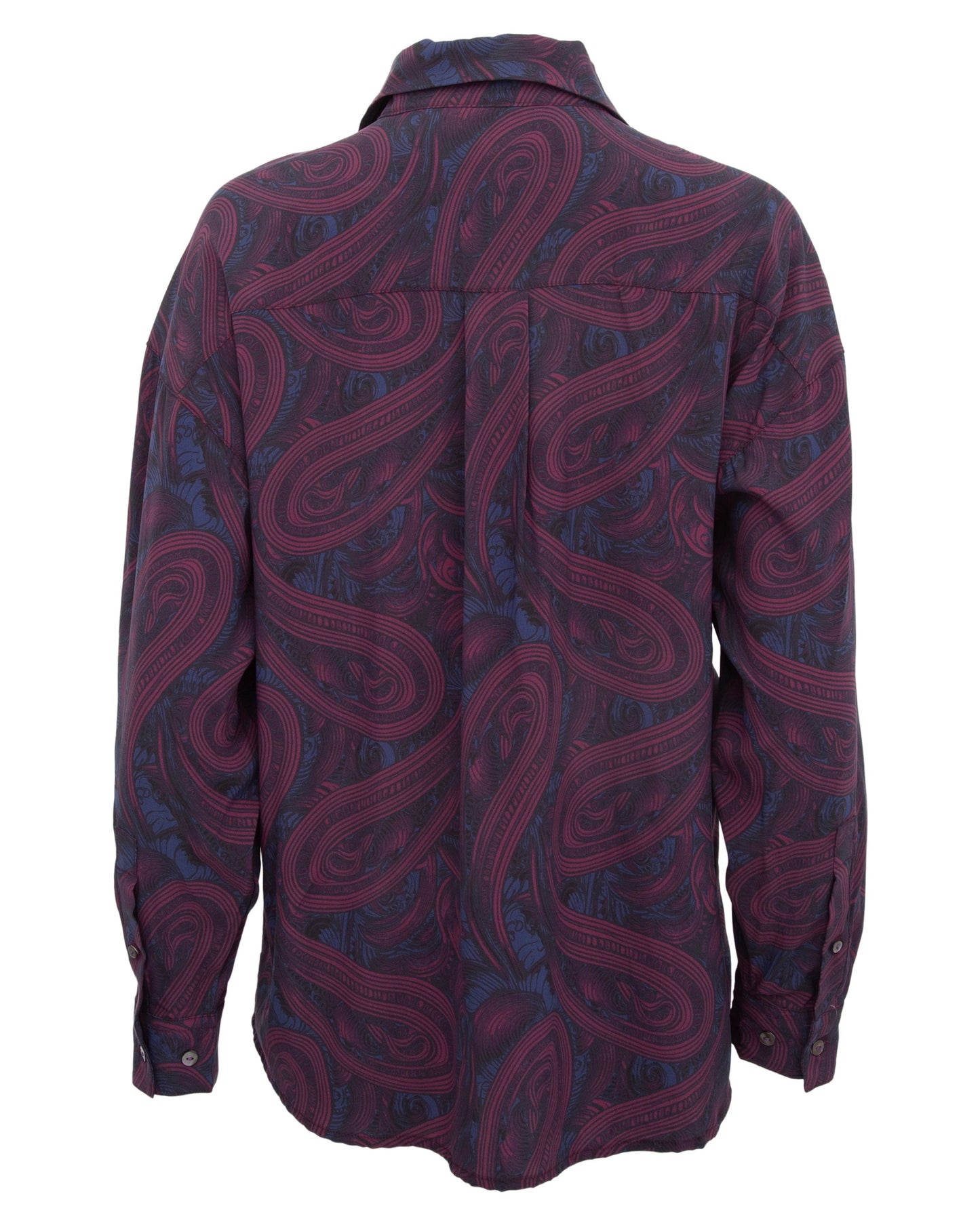 SOPHIE SILK OVERSIZED SHIRT - BADALONA PLUM