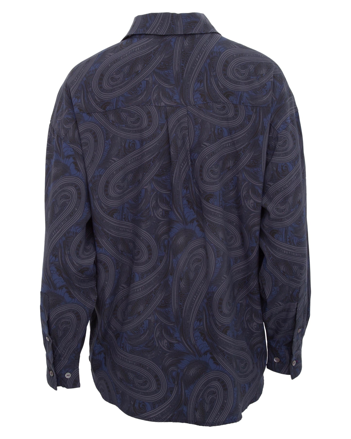 SOPHIE SILK OVERSIZED SHIRT - SMOKE