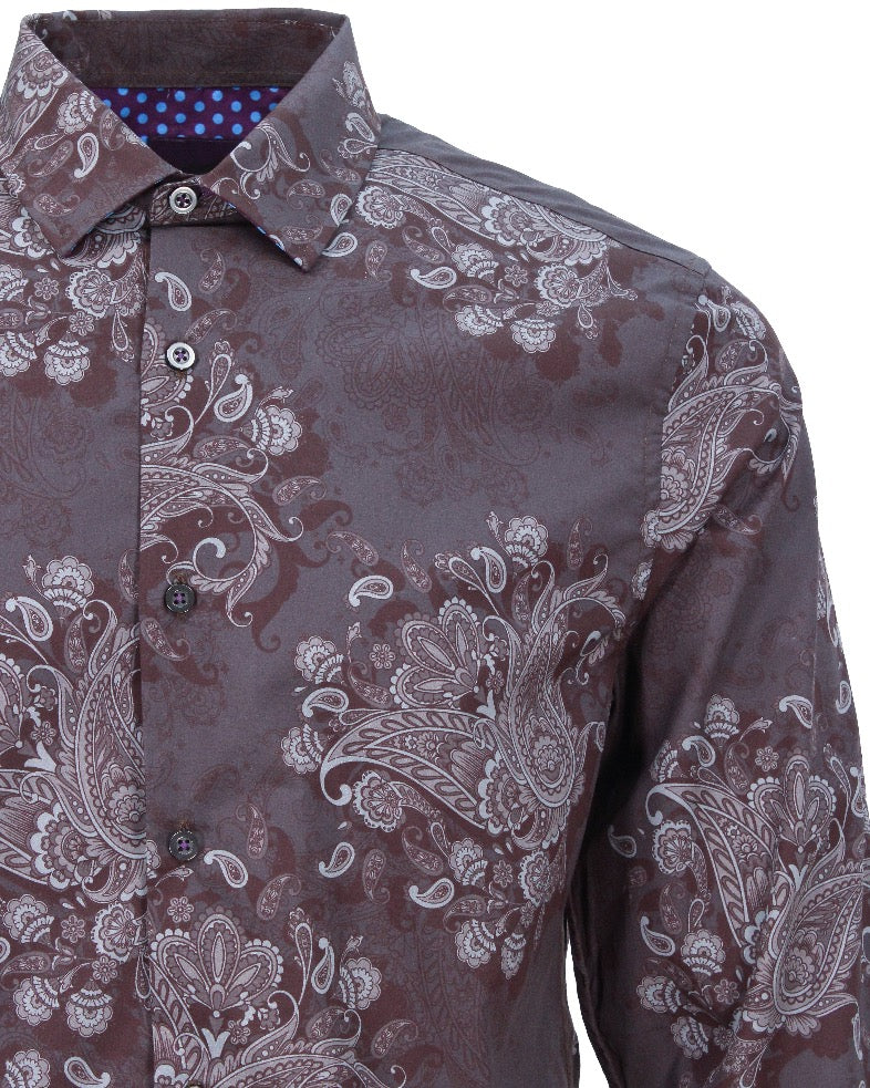 NORMAN RANDOM PAISLEY SHIRT - ROOK
