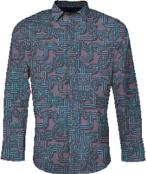 NORMAN BLONS GEO GRAPE MEN'S PRINTED COTTON LONG-SLEEVE SHIRT