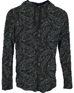 HUGO PAISLEY BADALONA ANTHRACITE MEN'S KNIT TOP