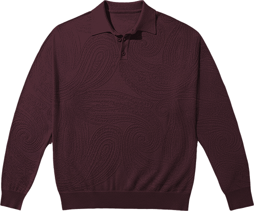 PARKER PORT MEN'S MERINO WOOL TEXTURED POLO SWEATER