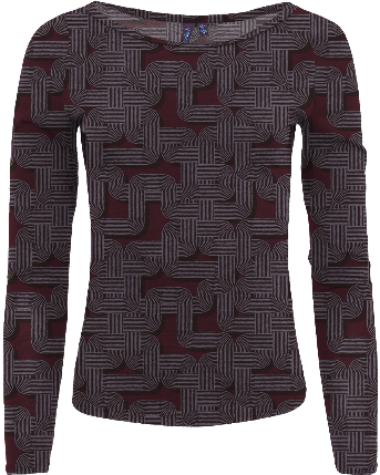 CARLY BLONS GEO PORT WOMEN'S MERINO LONG-SLEEVE CREW-NECK TOP